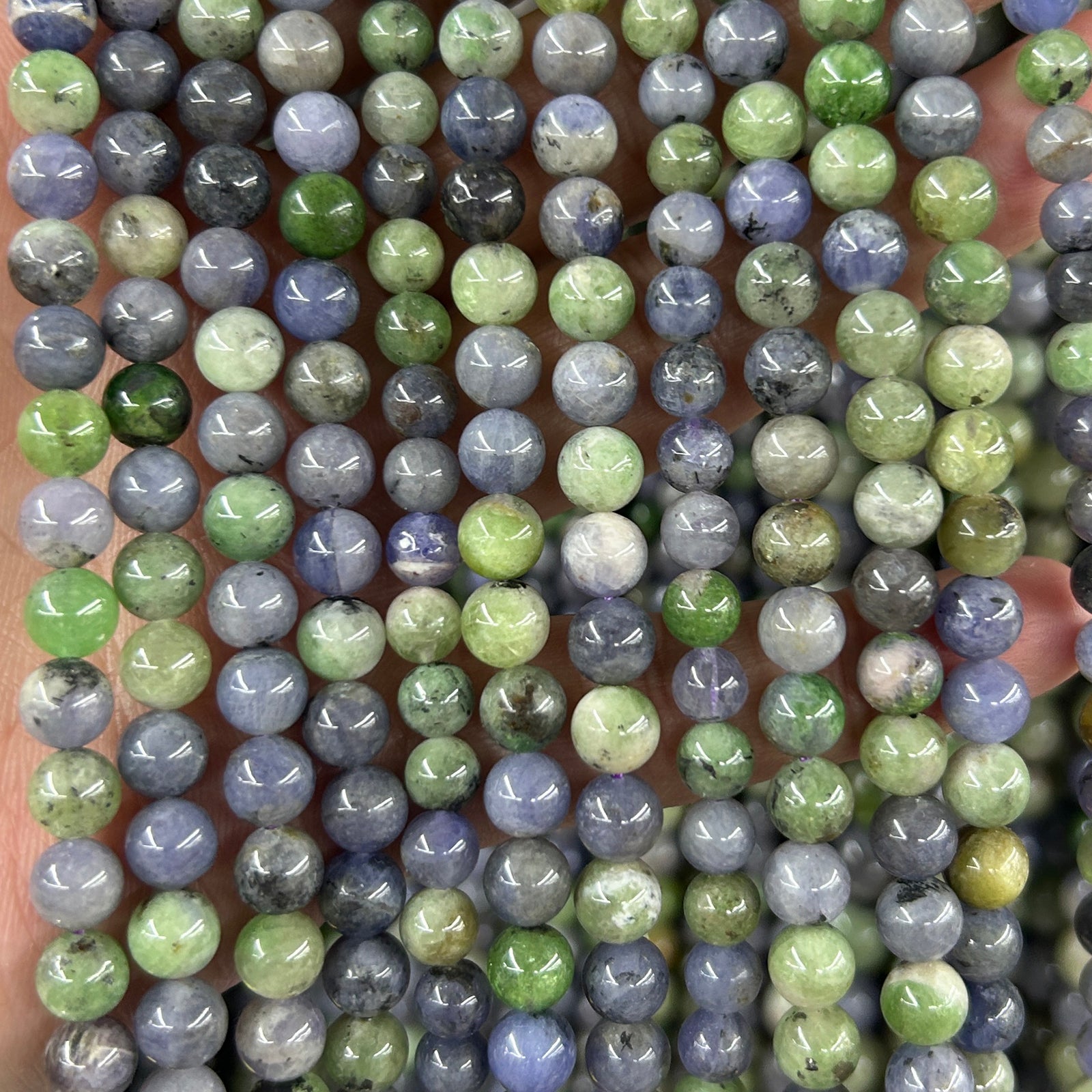 Tanzanite Tsavorite Beads 6mm 8mm 10mm 15''