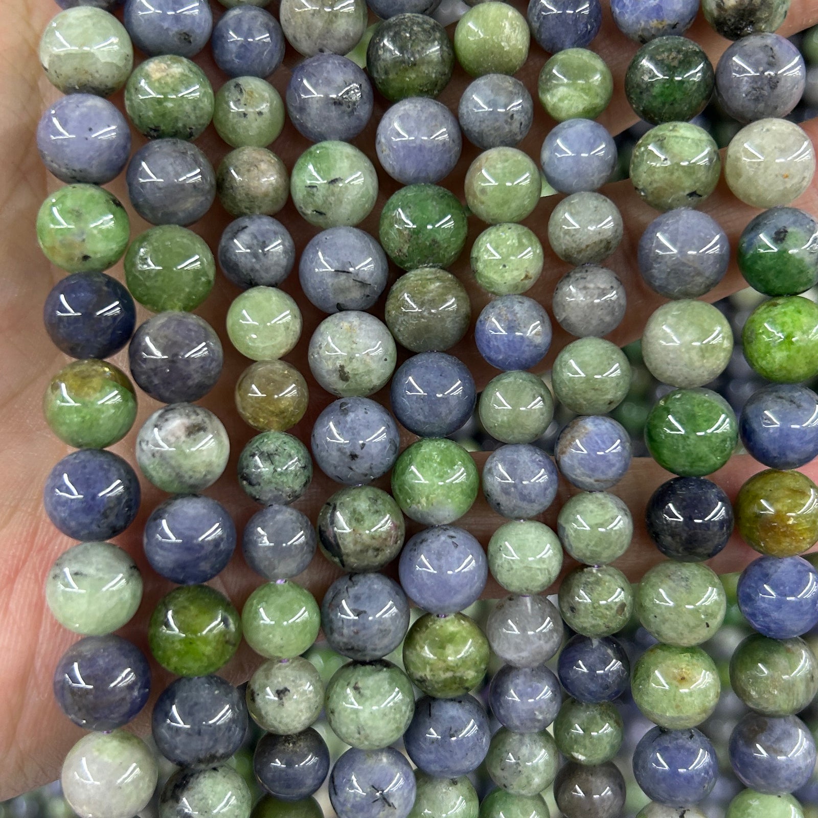 Tanzanite Tsavorite Beads 6mm 8mm 10mm 15''