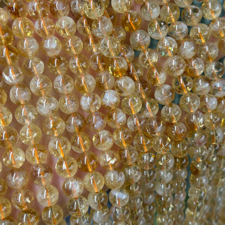 Genuine Citrine Crystal Beads 4mm 6mm 8mm 10mm 15''