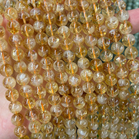 Genuine Citrine Crystal Beads 4mm 6mm 8mm 10mm 15''