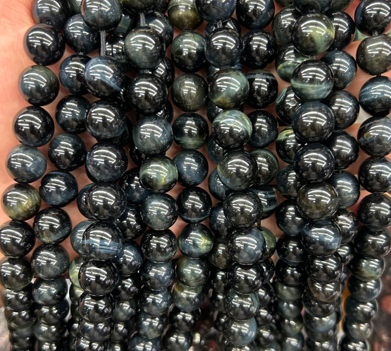 A Lnk Blue Yellow Tiger Eye Beads 6mm 8mm 10mm 15''