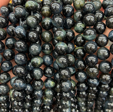 A Lnk Blue Yellow Tiger Eye Beads 6mm 8mm 10mm 15''