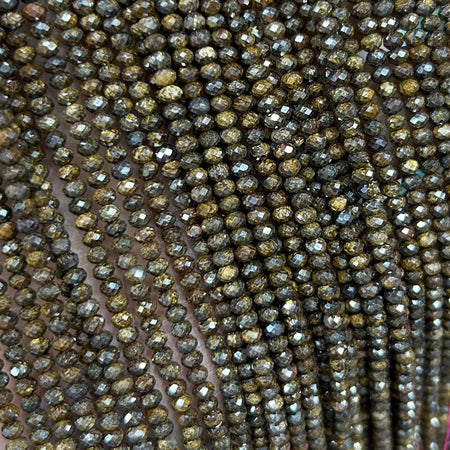 Bronzite Rondelle Faceted Beads 2x3mm 15''