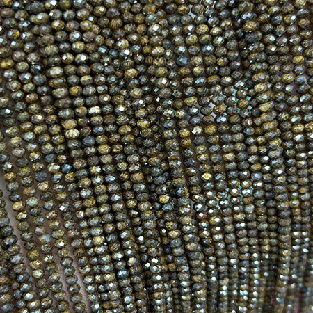 Bronzite Rondelle Faceted Beads 2x3mm 15''