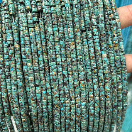 Genuine Turquoise Heishi Beads 4mm 15''