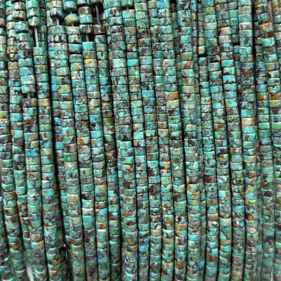 Genuine Turquoise Rondelle Beads 4mm 15''