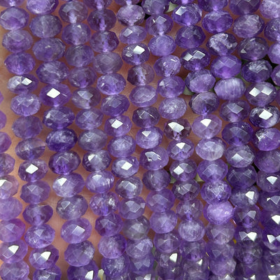Amethyst Rondelle Faceted Beads 5x8mm 15''