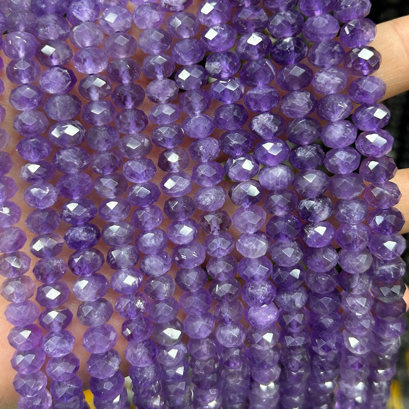 Amethyst Rondelle Faceted Beads 5x8mm 15''