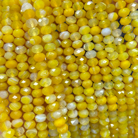 Perles rondelles en œil de tigre jaune, pierres précieuses naturelles, 4 x 6 mm, 5 x 8 mm, 38 cm