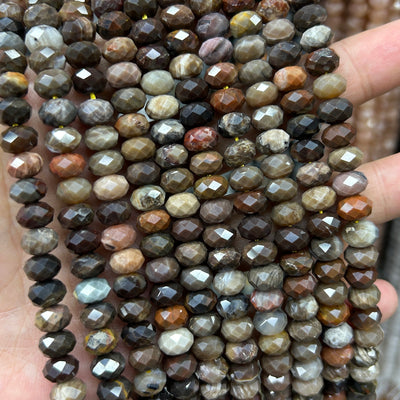 Perles rondelles en œil de tigre jaune, pierres précieuses naturelles, 4 x 6 mm, 5 x 8 mm, 38 cm