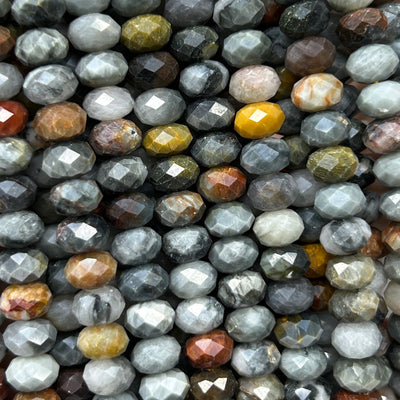 Perles rondelles en œil de tigre jaune, pierres précieuses naturelles, 4 x 6 mm, 5 x 8 mm, 38 cm