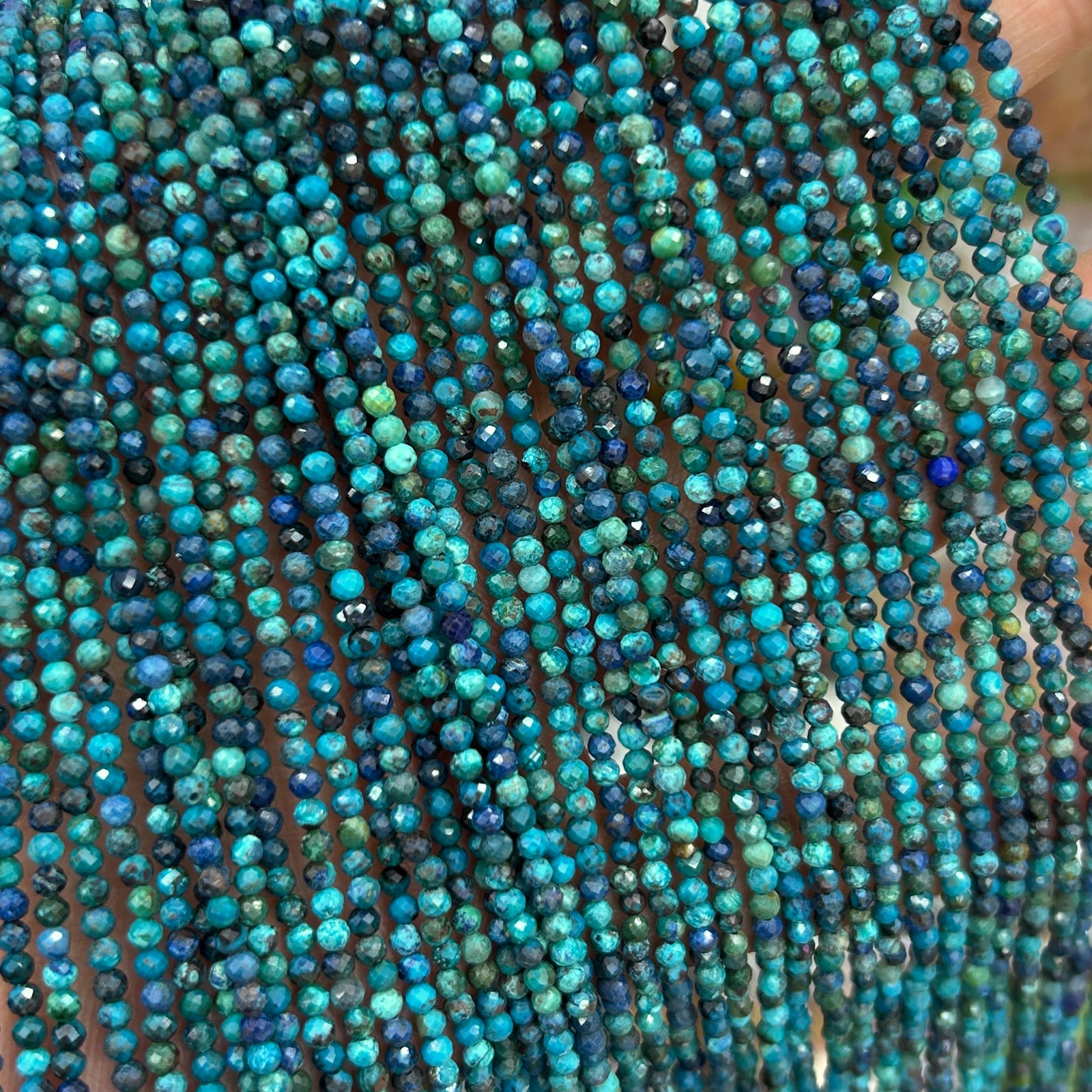 Chrysocolla Faceted Beads 2mm 3mm 4mm 15''