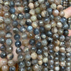 Gray Sunstone Faceted Beads 6mm 8mm 10mm 15''