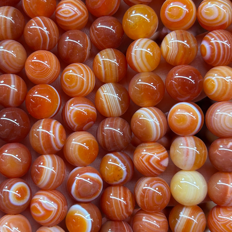 A Red Striped Agate Beads 6mm 8mm 10mm 15''