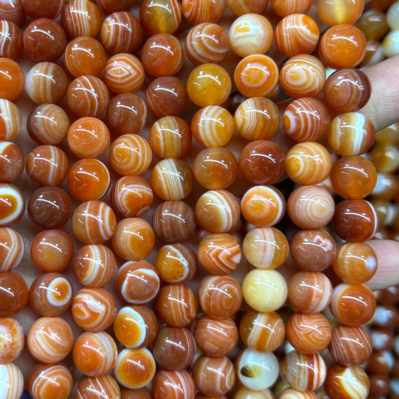A Red Striped Agate Beads 6mm 8mm 10mm 15''