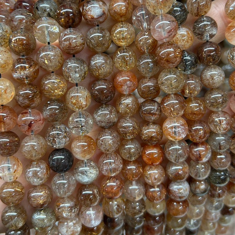 AA Black Gold Super Seven Beads 6mm 8mm 10mm 15''