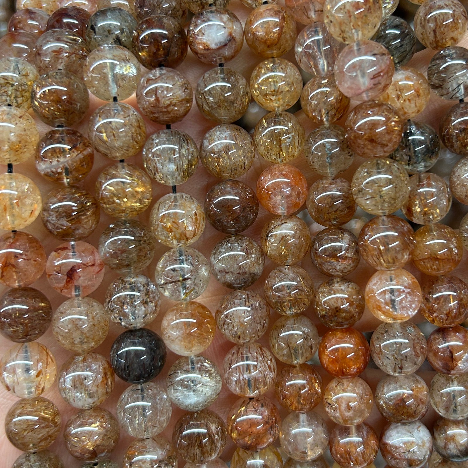 Perles à facettes en pépites de bronzite 6 mm, 8 mm, 10 mm, 15 pouces