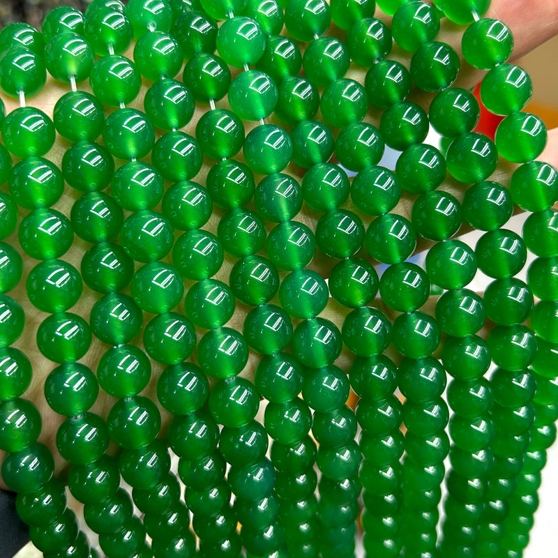 Green Agate Beads 6mm 8mm 10mm 15''