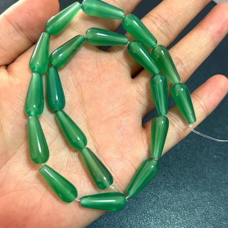 Grønne Agat Mønt Facetperler 4mm 15''