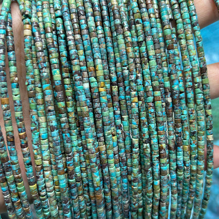 Genuine Turquoise Heishi Beads 3mm 15''