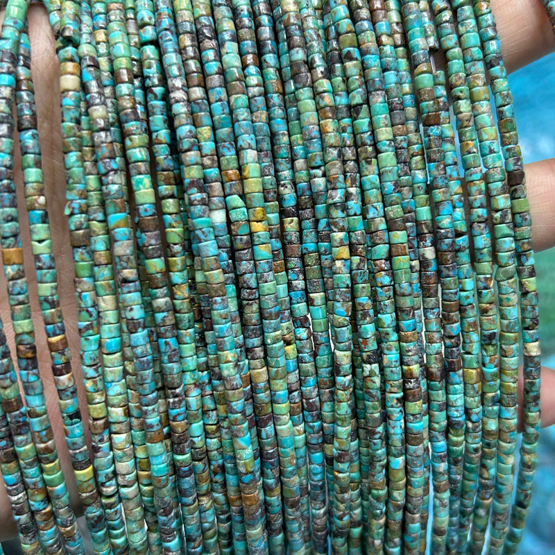 Genuine Turquoise Heishi Beads 3mm 15''