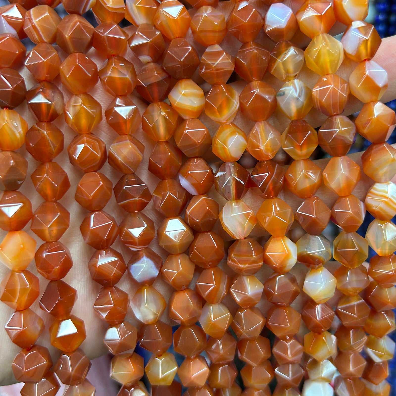 Red Agate Nugget Faceted Beads 6mm 8mm 10mm 15''