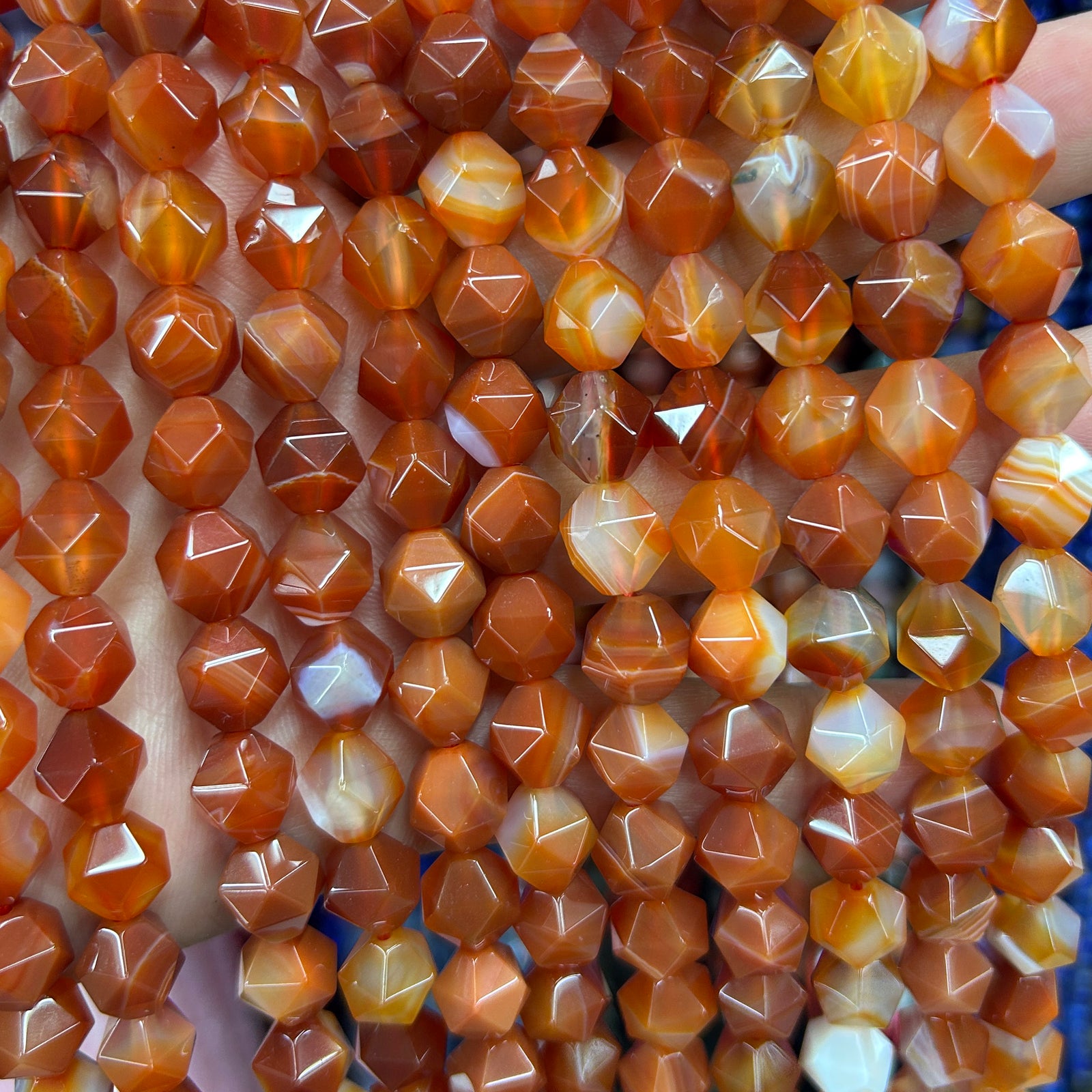 Red Agate Nugget Faceted Beads 6mm 8mm 10mm 15''
