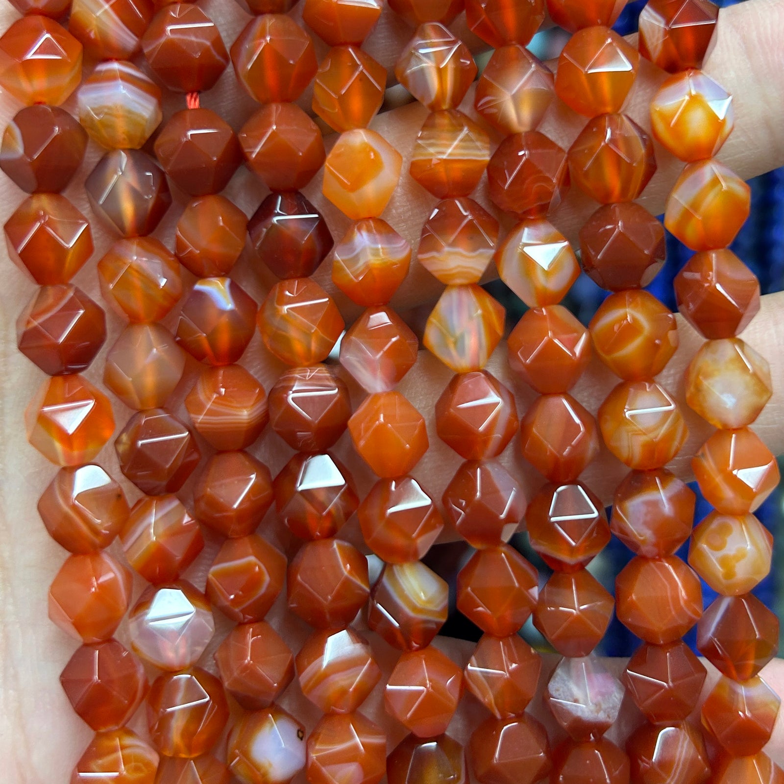 Red Agate Nugget Faceted Beads 6mm 8mm 10mm 15''