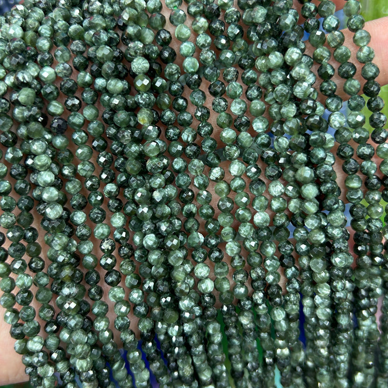 Perles à facettes en unakite 2 mm 3 mm 4 mm 15''