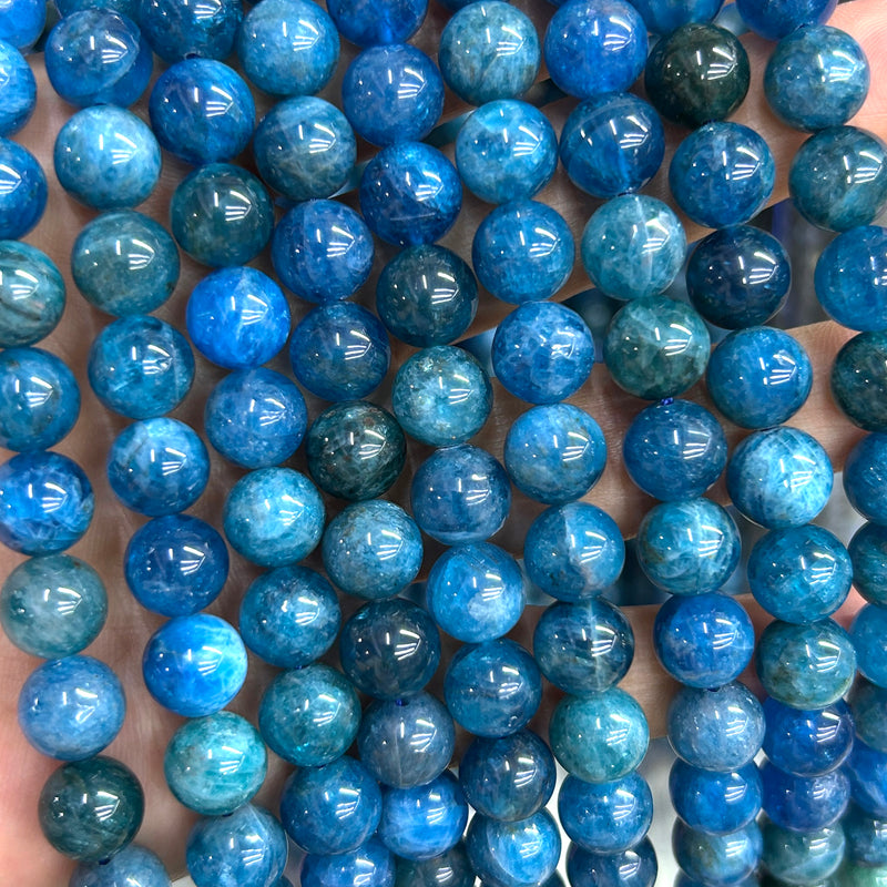 Blue Apatite Beads 4mm 6mm 8mm 10mm 15''