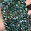 Moss Agate Nugget Faceted Beads 6mm 8mm 10mm 15''
