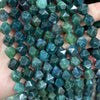 Moss Agate Nugget Faceted Beads 6mm 8mm 10mm 15''