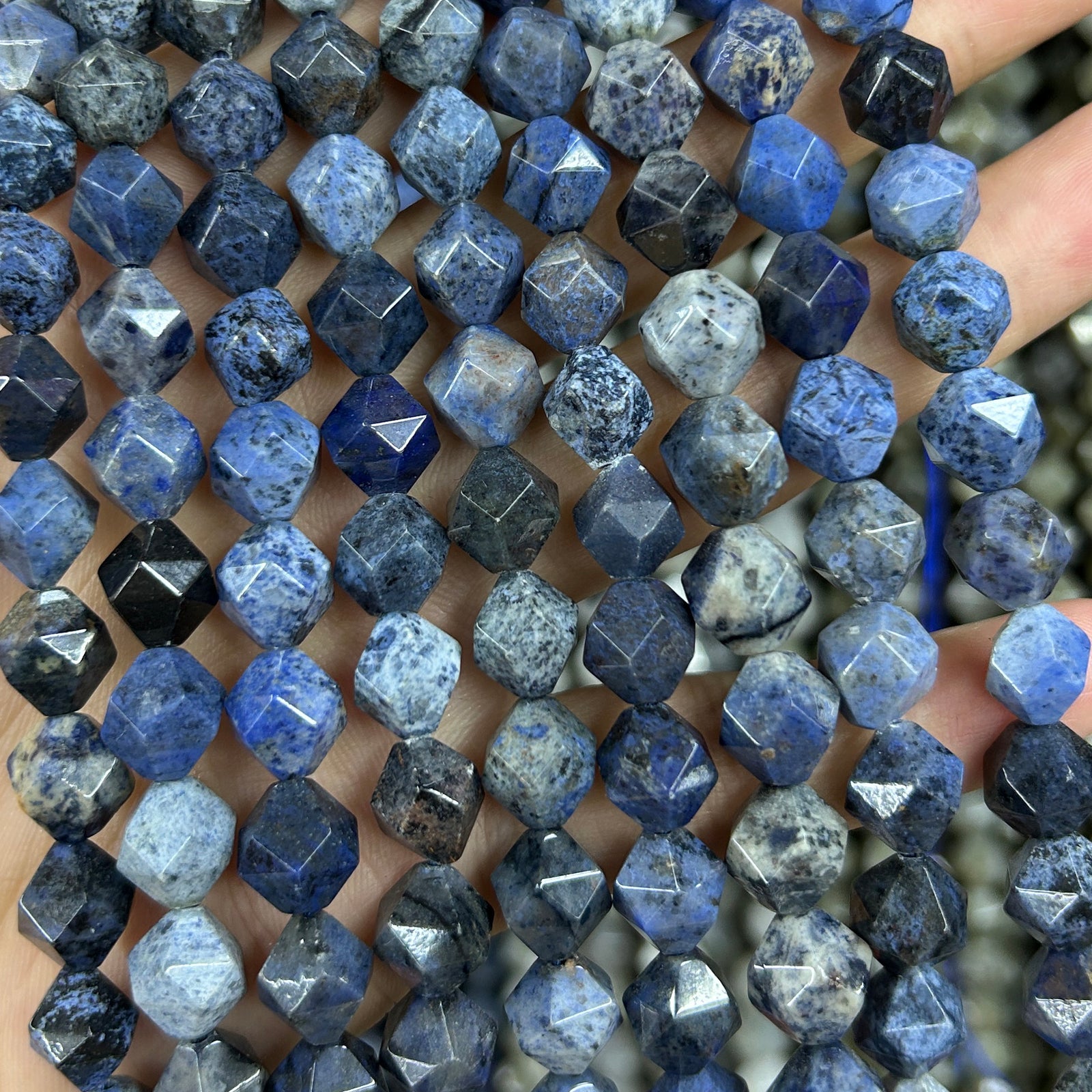 Dumortierit Nugget Facetperler 6mm 8mm 10mm 15''