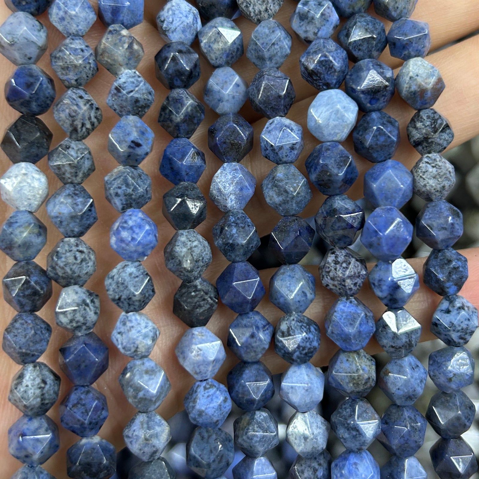 Dumortierit Nugget Facetperler 6mm 8mm 10mm 15''