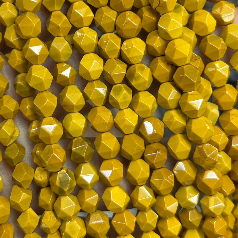Yellow Jasper Nugget Faceted Beads 6mm 8mm 10mm 15''