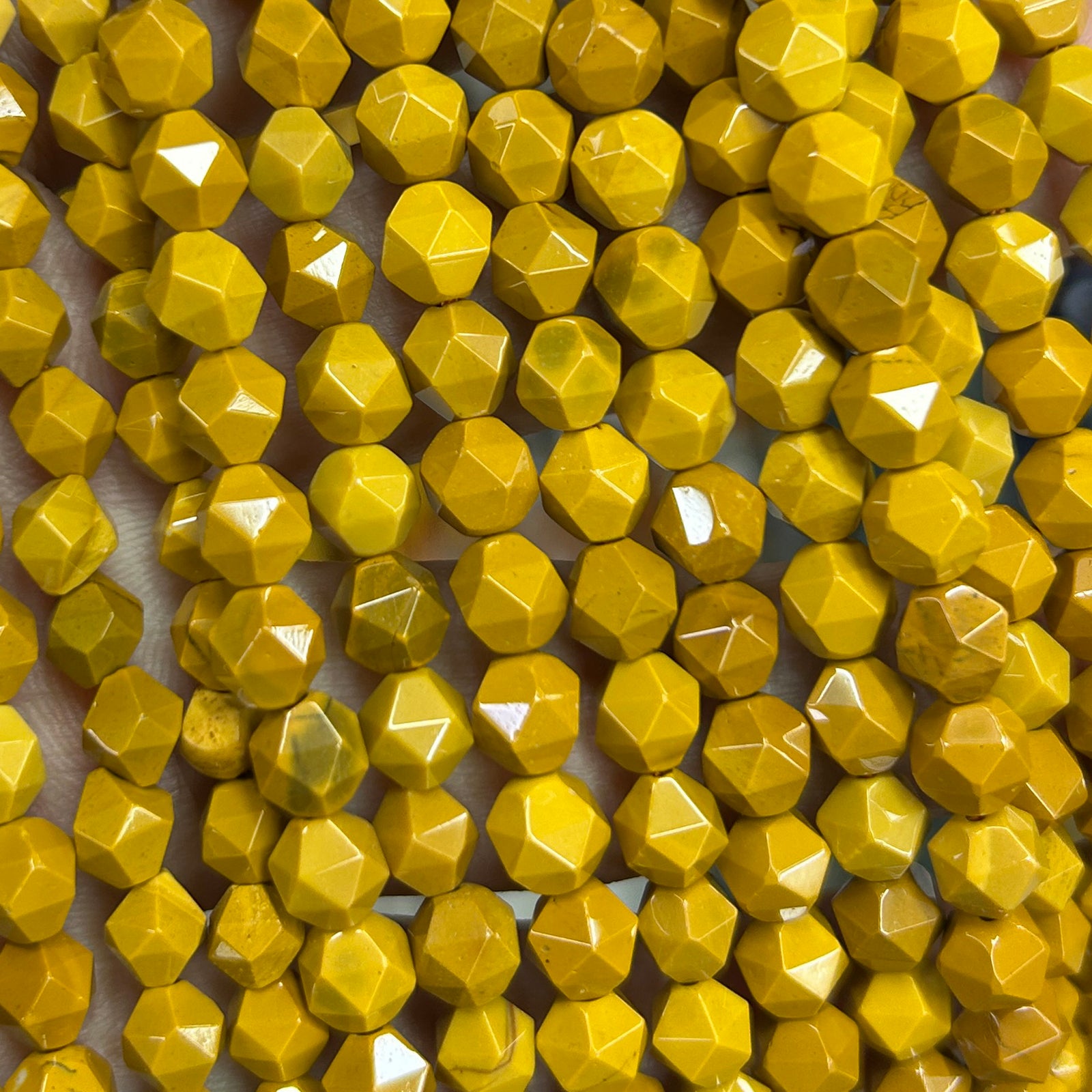 Yellow Jasper Nugget Faceted Beads 6mm 8mm 10mm 15''