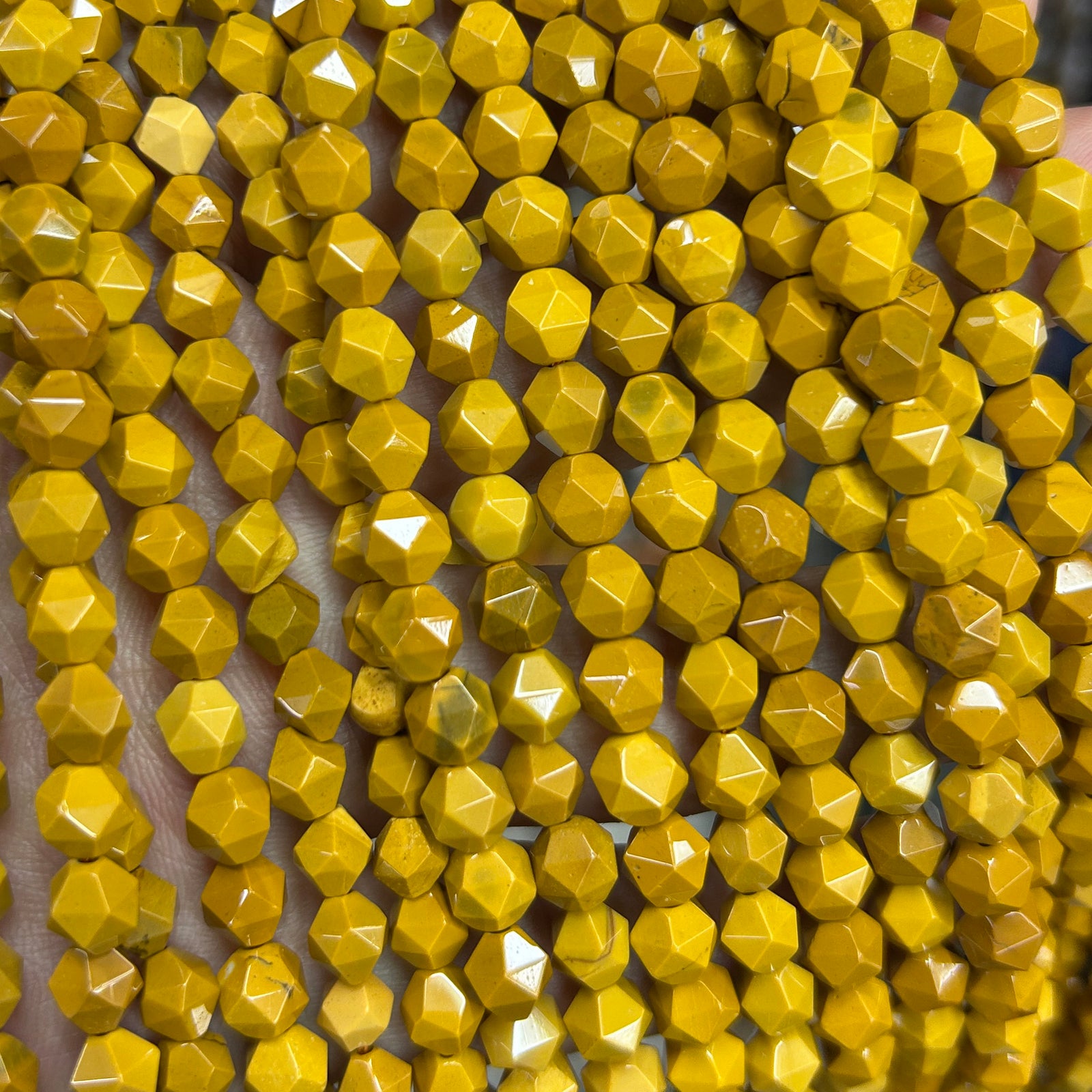 Yellow Jasper Nugget Faceted Beads 6mm 8mm 10mm 15''