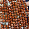 White Red Jasper Nugget Faceted Beads 8mm 15''