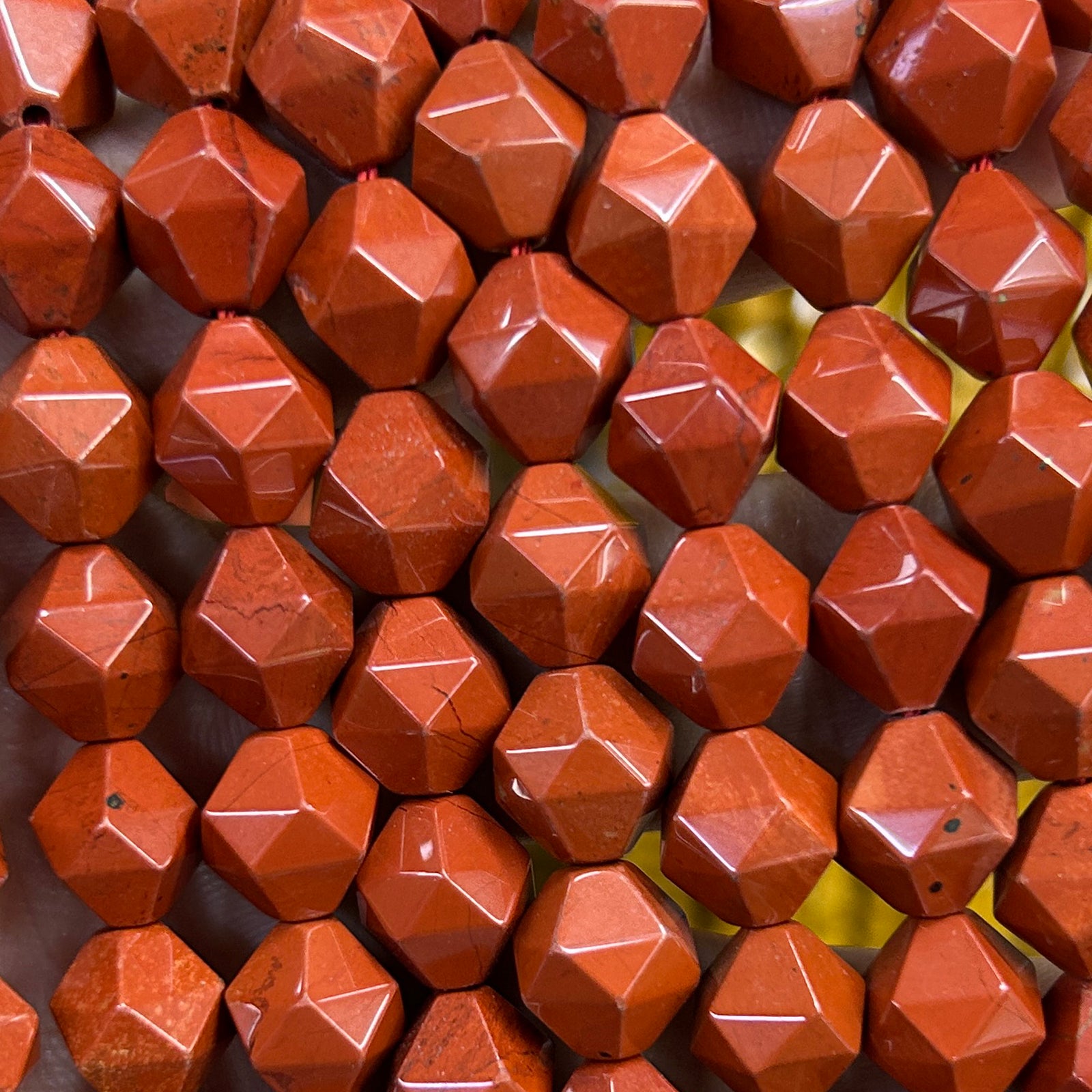 Red Jasper Nugget Faceted Beads 10mm 15''