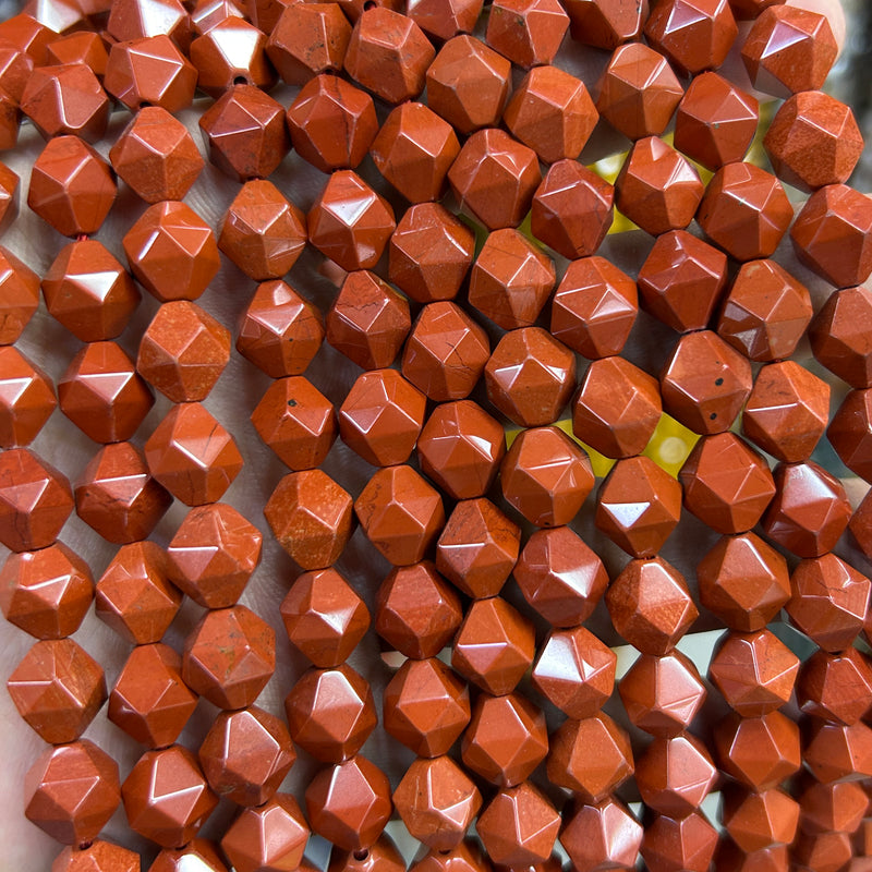 Red Jasper Nugget Faceted Beads 10mm 15''