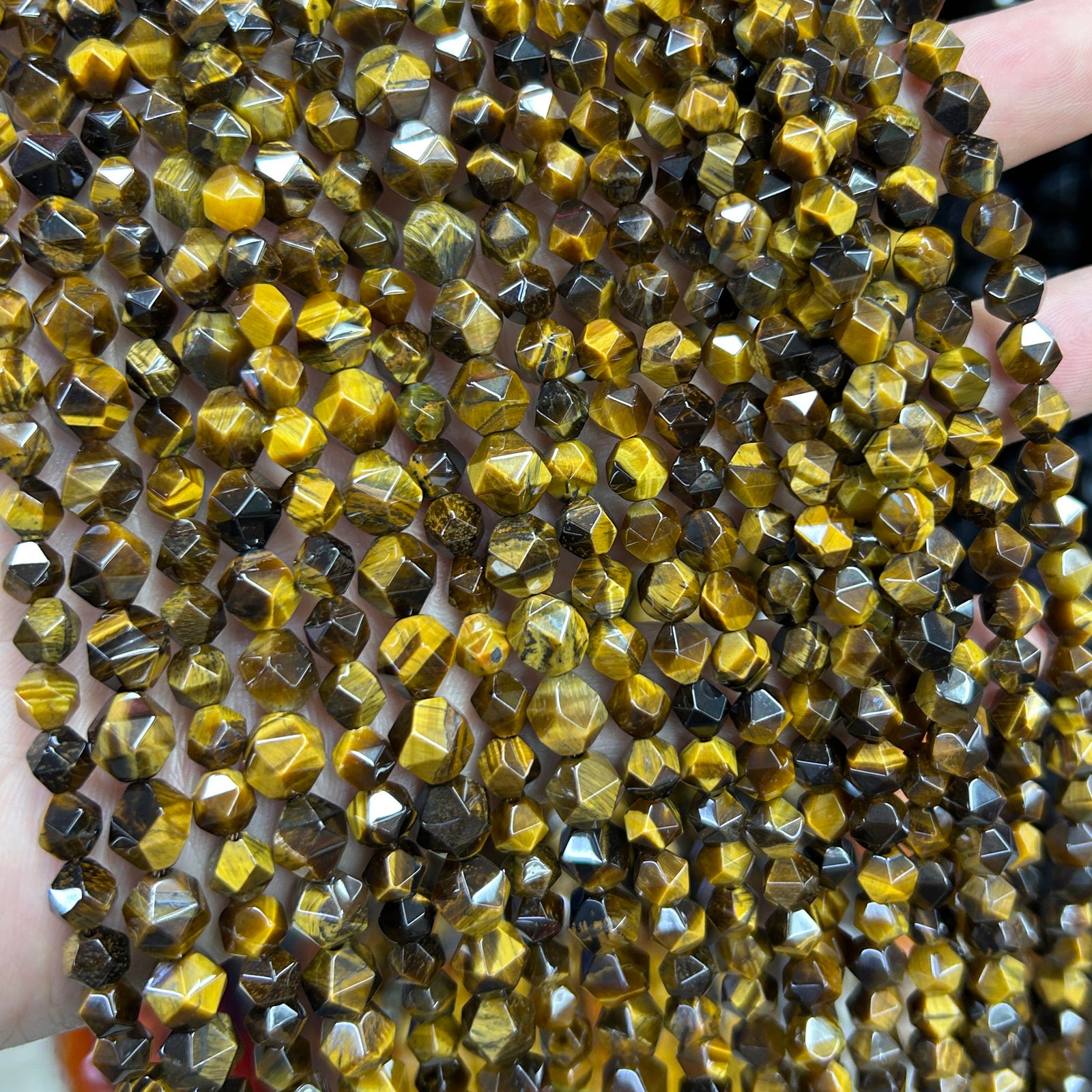 Tiger Eye Nugget Faceted Beads 6mm 8mm 10mm 15''