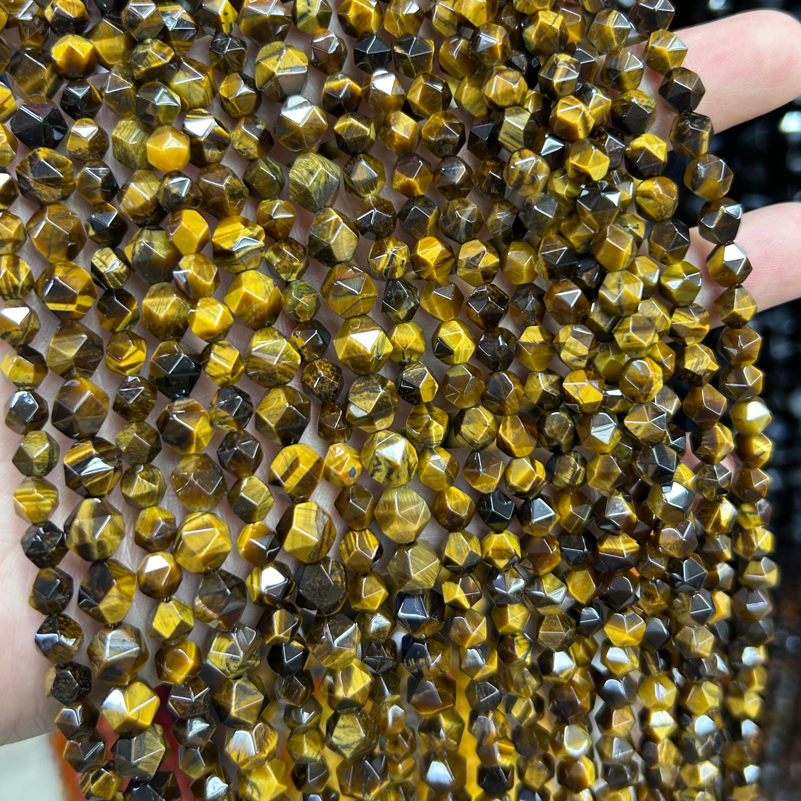 Tiger Eye Nugget Faceted Beads 6mm 8mm 10mm 15''