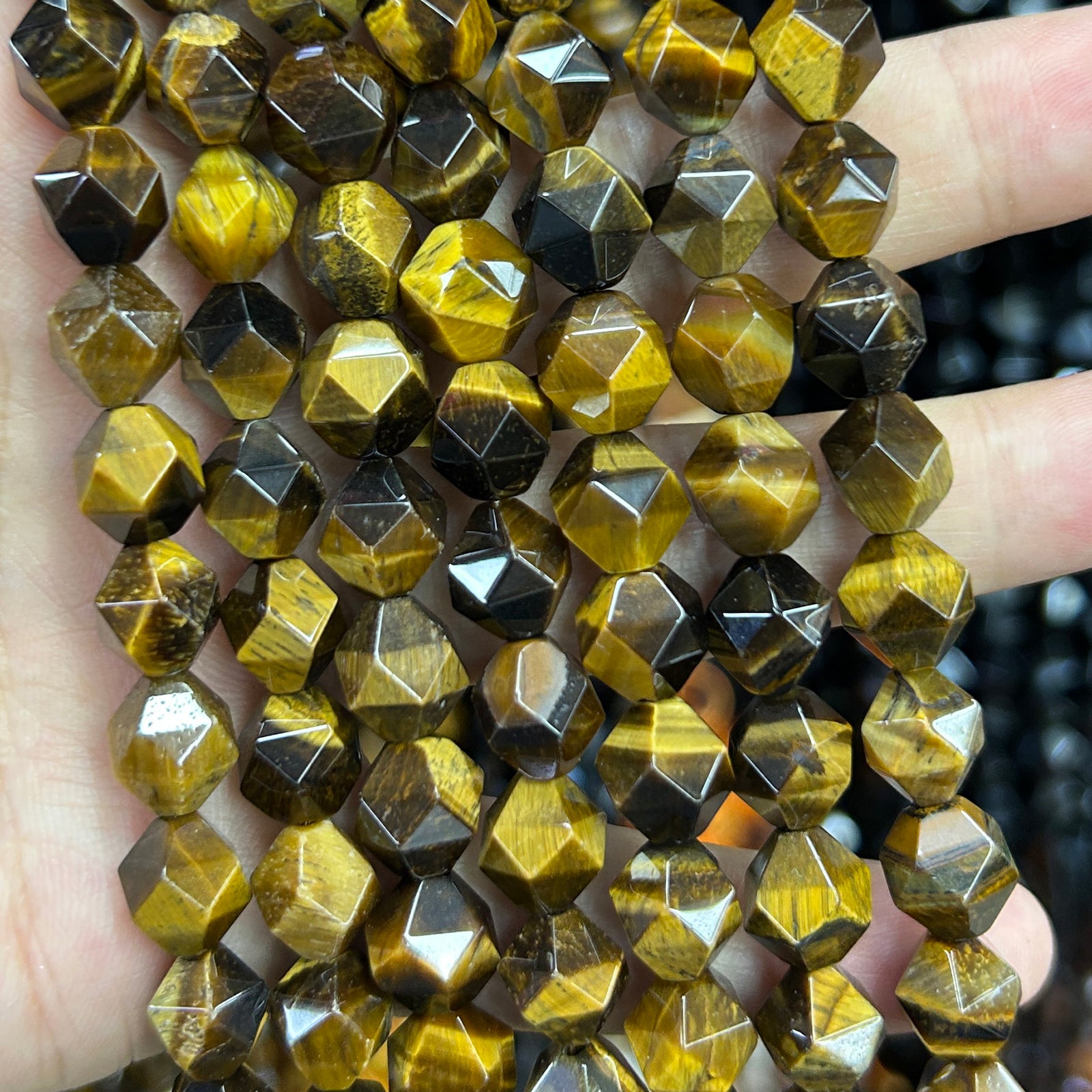 Tiger Eye Nugget Faceted Beads 6mm 8mm 10mm 15''