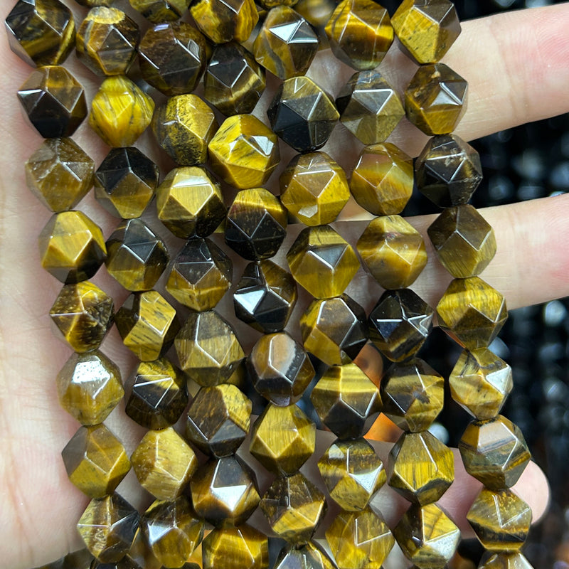 Tiger Eye Nugget Faceted Beads 6mm 8mm 10mm 15''