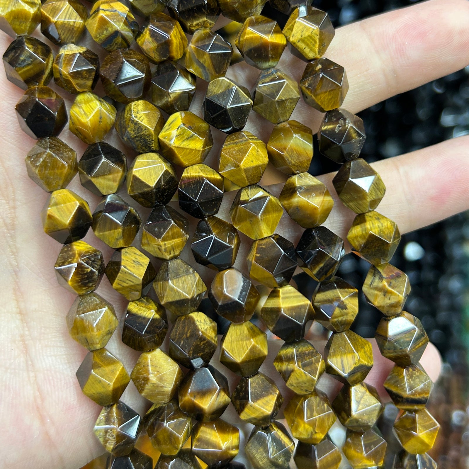 Tiger Eye Nugget Faceted Beads 6mm 8mm 10mm 15''