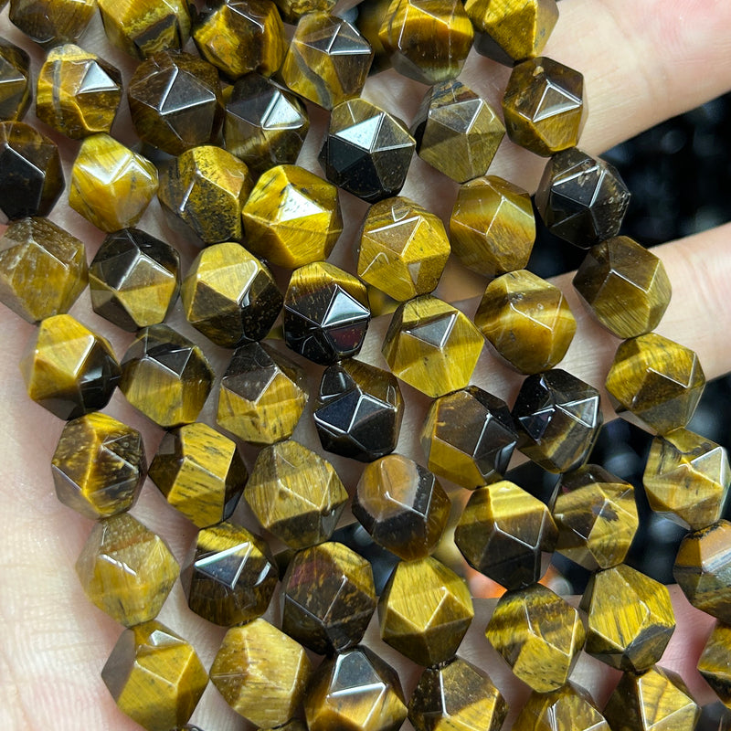 Tiger Eye Nugget Faceted Beads 6mm 8mm 10mm 15''