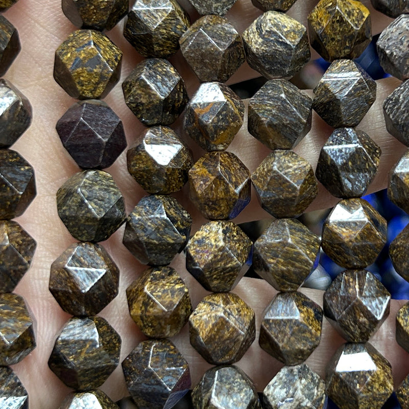 Bronzite Nugget Faceted Beads 6mm 8mm 10mm 15''