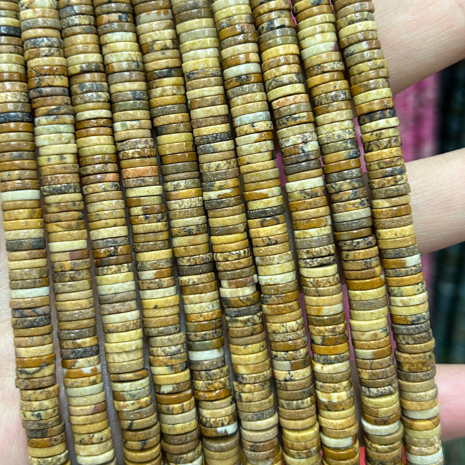 Picture Jasper Heishi Beads 6mm 15''