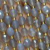 Gray Agate Olive Faceted Beads 15''