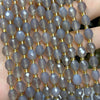 Gray Agate Olive Faceted Beads 15''